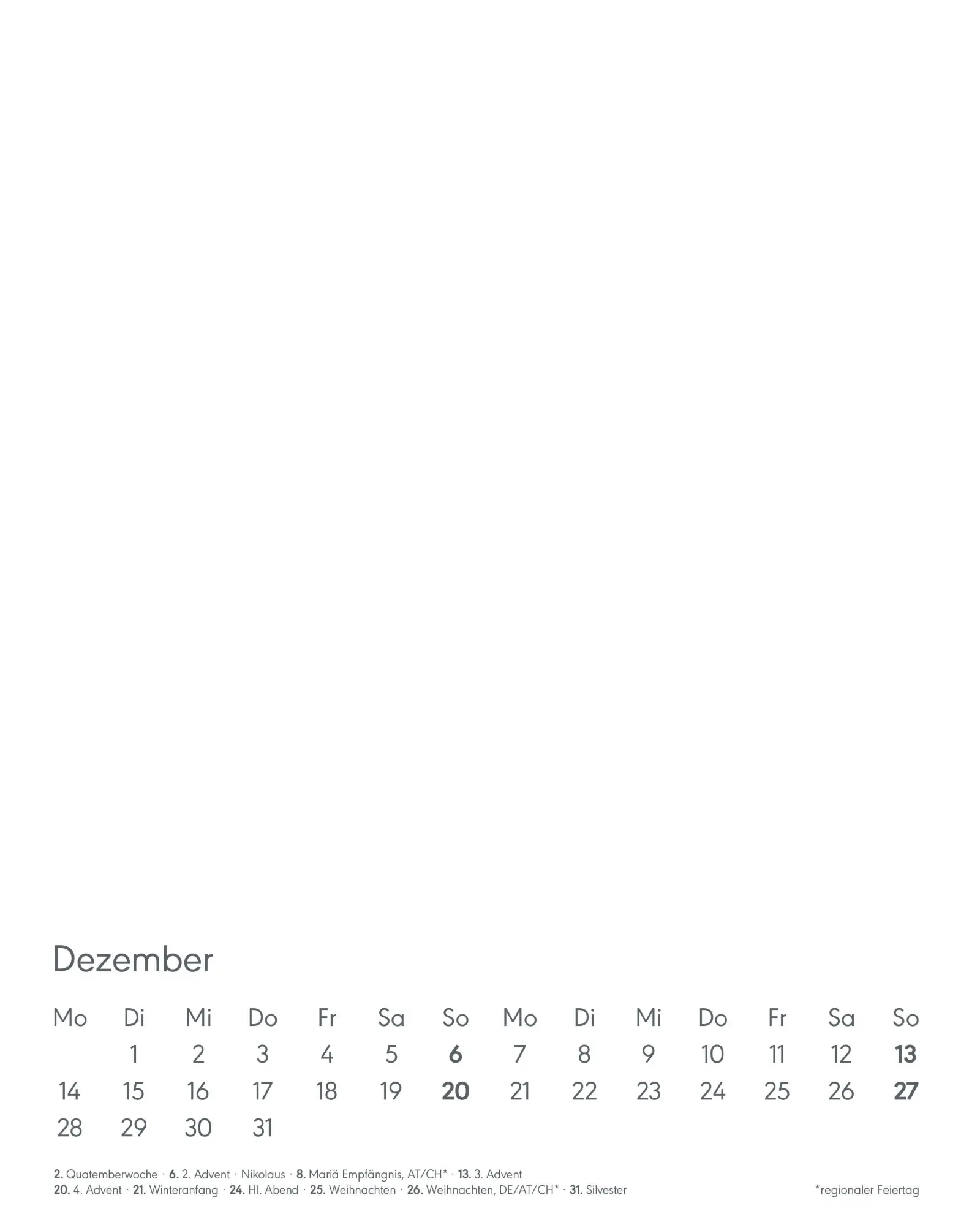 Bild: 4069095007390 | Kreativ-Kalender Tischaufsteller hoch weiß 2026 - 16 x 20 - Foto,...