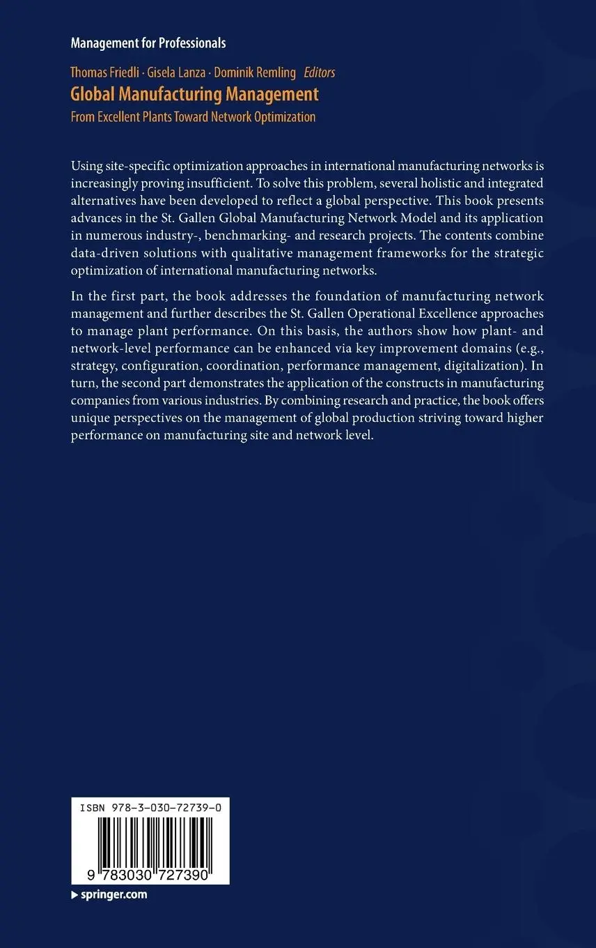 Rückseite: 9783030727390 | Global Manufacturing Management | Thomas Friedli (u. a.) | Buch | xxv