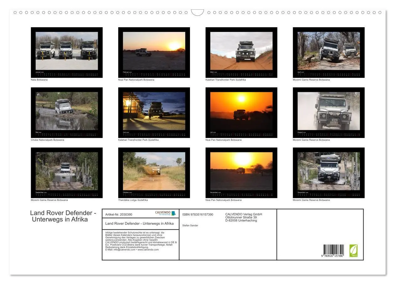 Bild: 9783516157390 | Land Rover Defender - Unterwegs in Afrika (Wandkalender 2026 DIN A2...