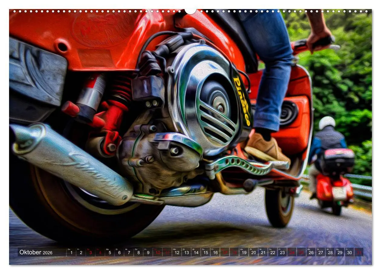 Bild: 9783457747490 | Vespazieren (hochwertiger Premium Wandkalender 2026 DIN A2 quer),...
