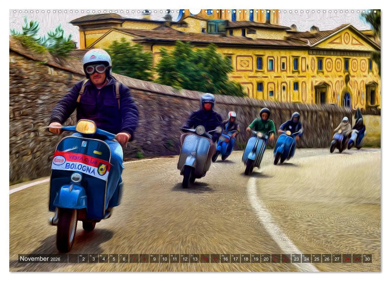 Bild: 9783457747490 | Vespazieren (hochwertiger Premium Wandkalender 2026 DIN A2 quer),...