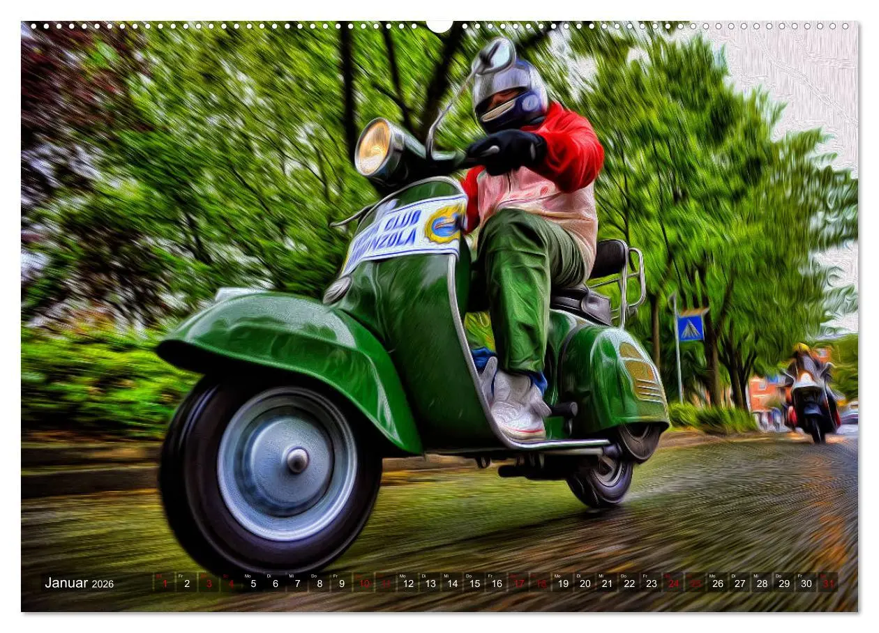 Bild: 9783457747490 | Vespazieren (hochwertiger Premium Wandkalender 2026 DIN A2 quer),...