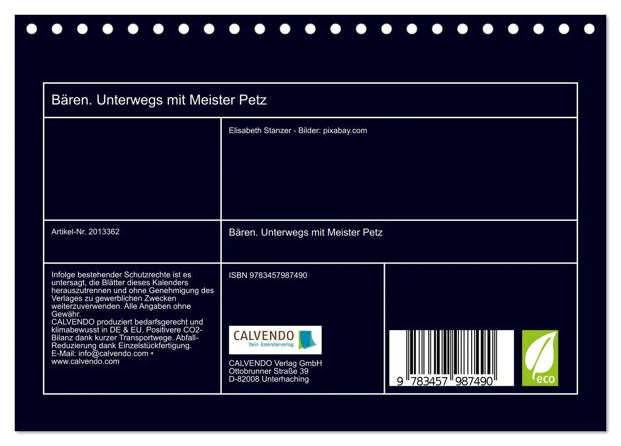 Bild: 9783457987490 | Bären. Unterwegs mit Meister Petz (Tischkalender 2026 DIN A5 quer),...