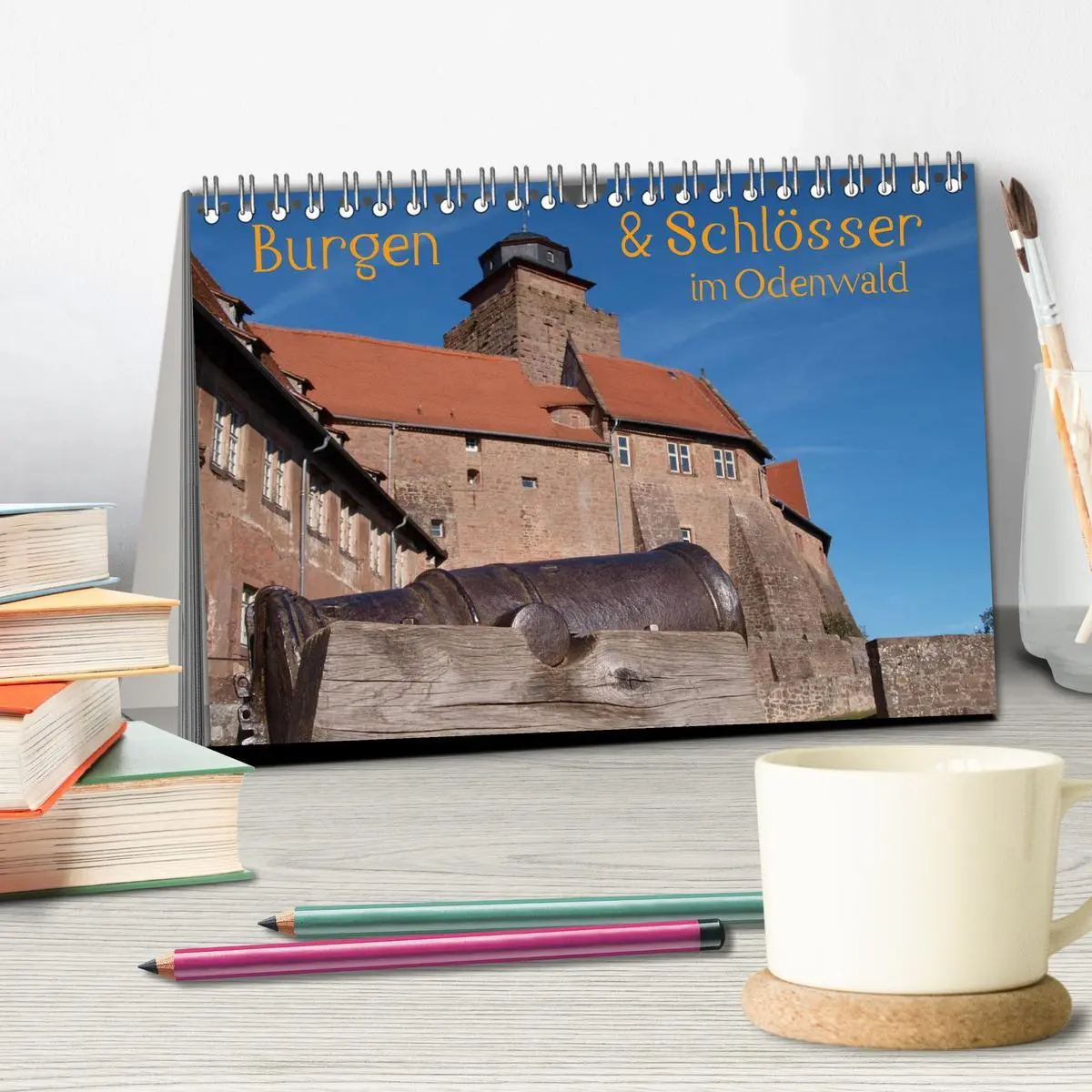 Bild: 9783516147490 | Burgen &amp; Schlösser im Odenwald (Tischkalender 2026 DIN A5 quer),...