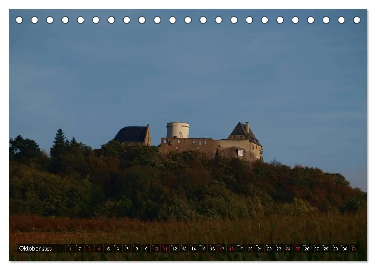 Bild: 9783516147490 | Burgen &amp; Schlösser im Odenwald (Tischkalender 2026 DIN A5 quer),...