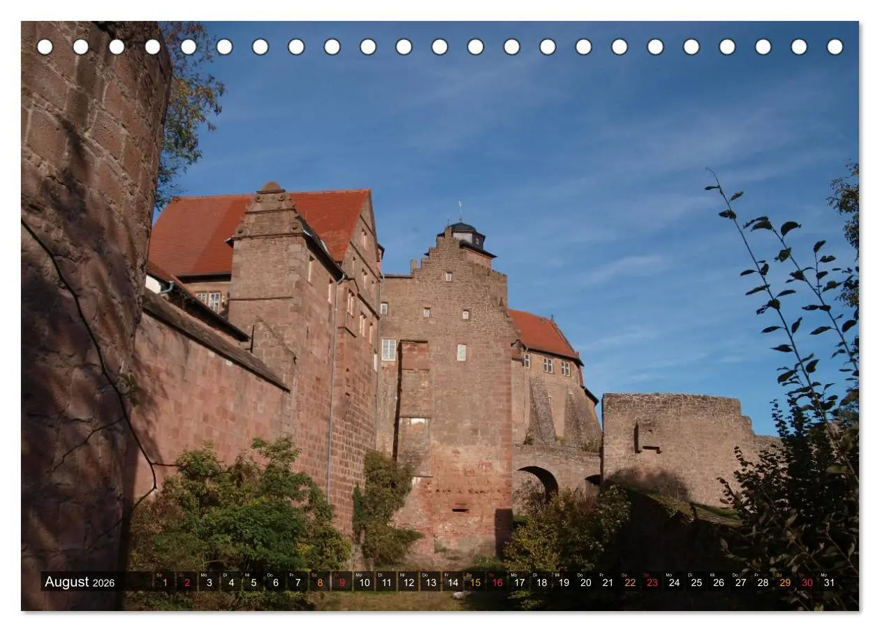 Bild: 9783516147490 | Burgen &amp; Schlösser im Odenwald (Tischkalender 2026 DIN A5 quer),...