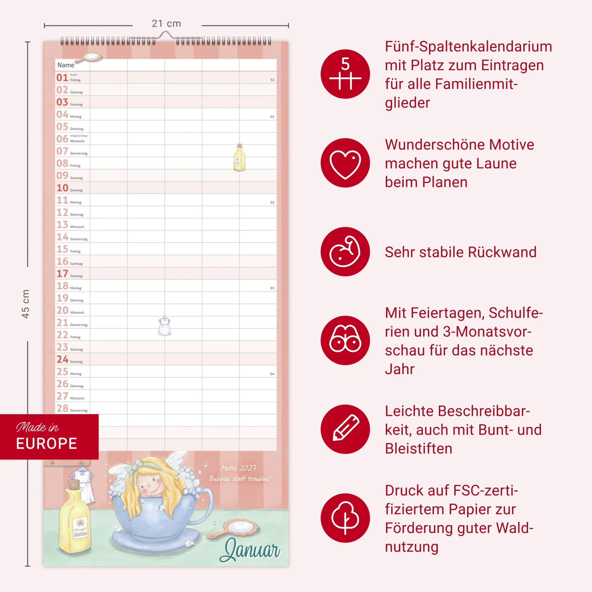 Bild: 9783756417490 | times&amp;more Zauberwesen Familienplaner 2027 | Dagmar Moritz | Kalender