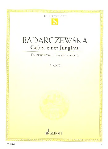 Cover: 9790001087490 | Gebet Einer Jungfrau | Klavier., Edition Schott Einzelausgabe | Buch