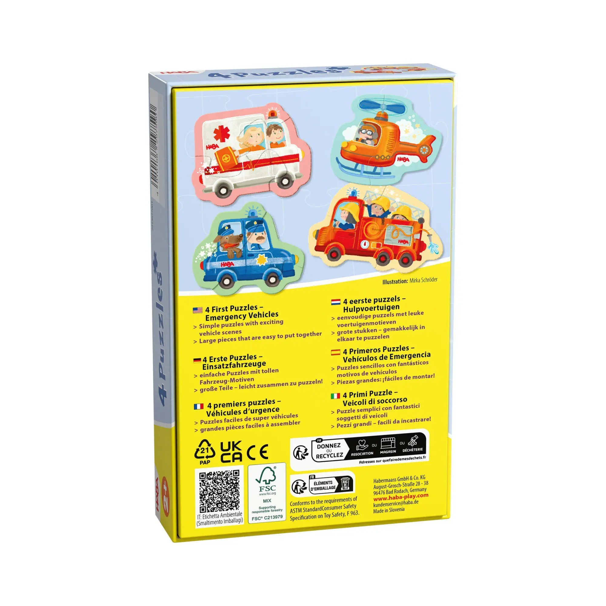 Bild: 4010168297590 | 4 Erste Puzzles - Einsatzfahrzeuge 2/3/3/4 Teile | Patrick Tonn | 2026