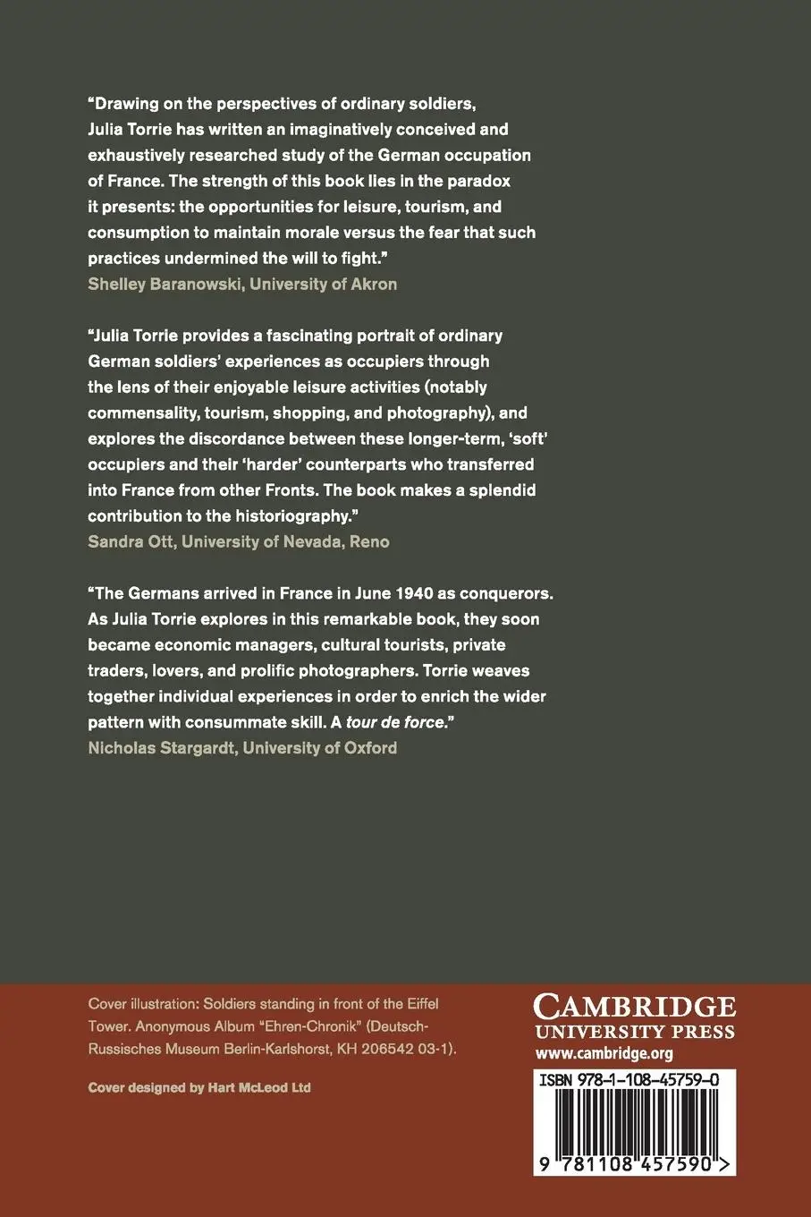 Rückseite: 9781108457590 | German Soldiers and the Occupation of France, 1940-1944 | Torrie