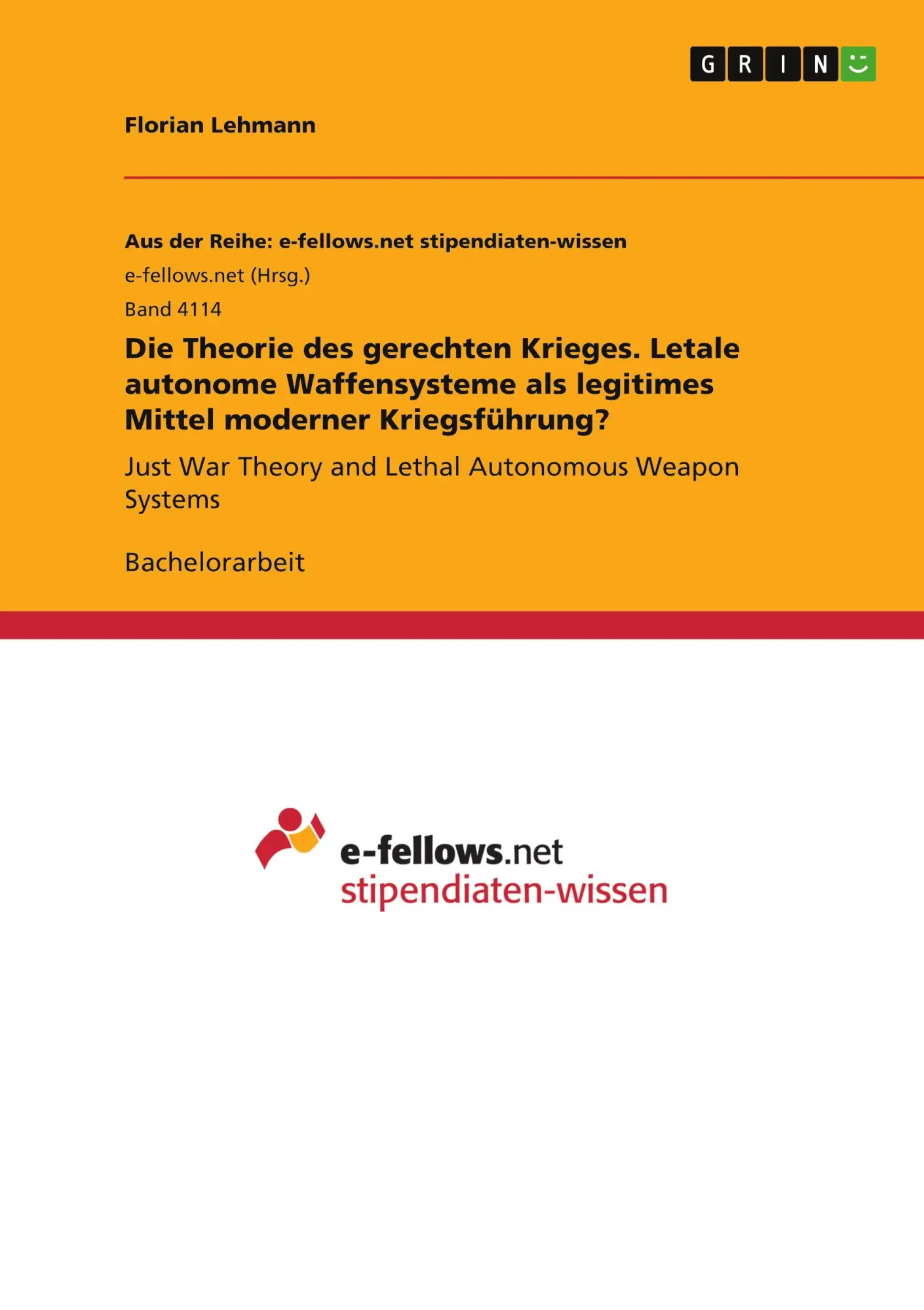 Cover: 9783346617590 | Die Theorie des gerechten Krieges. Letale autonome Waffensysteme...