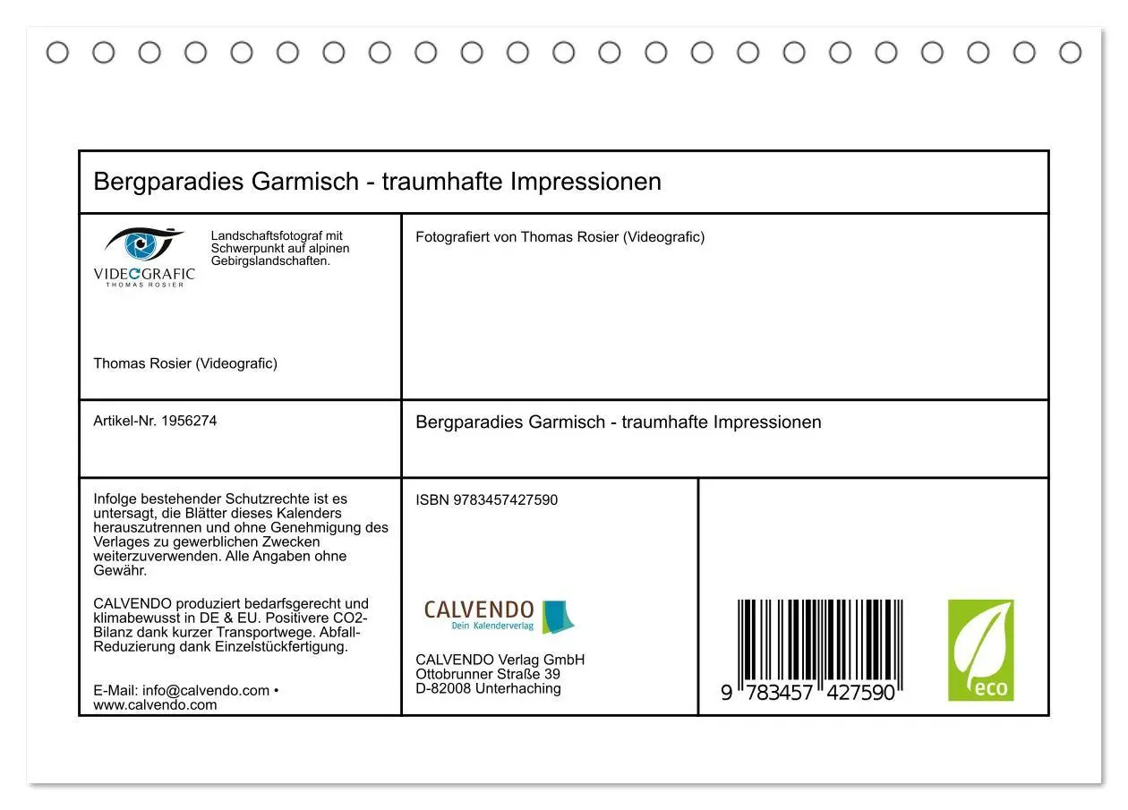 Bild: 9783457427590 | Bergparadies Garmisch - traumhafte Impressionen (Tischkalender 2026...