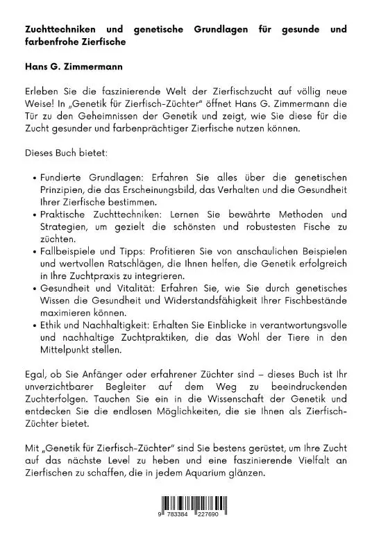 Rückseite: 9783384227690 | Genetik für Zierfisch-Züchter | Hans G. Zimmermann | Taschenbuch