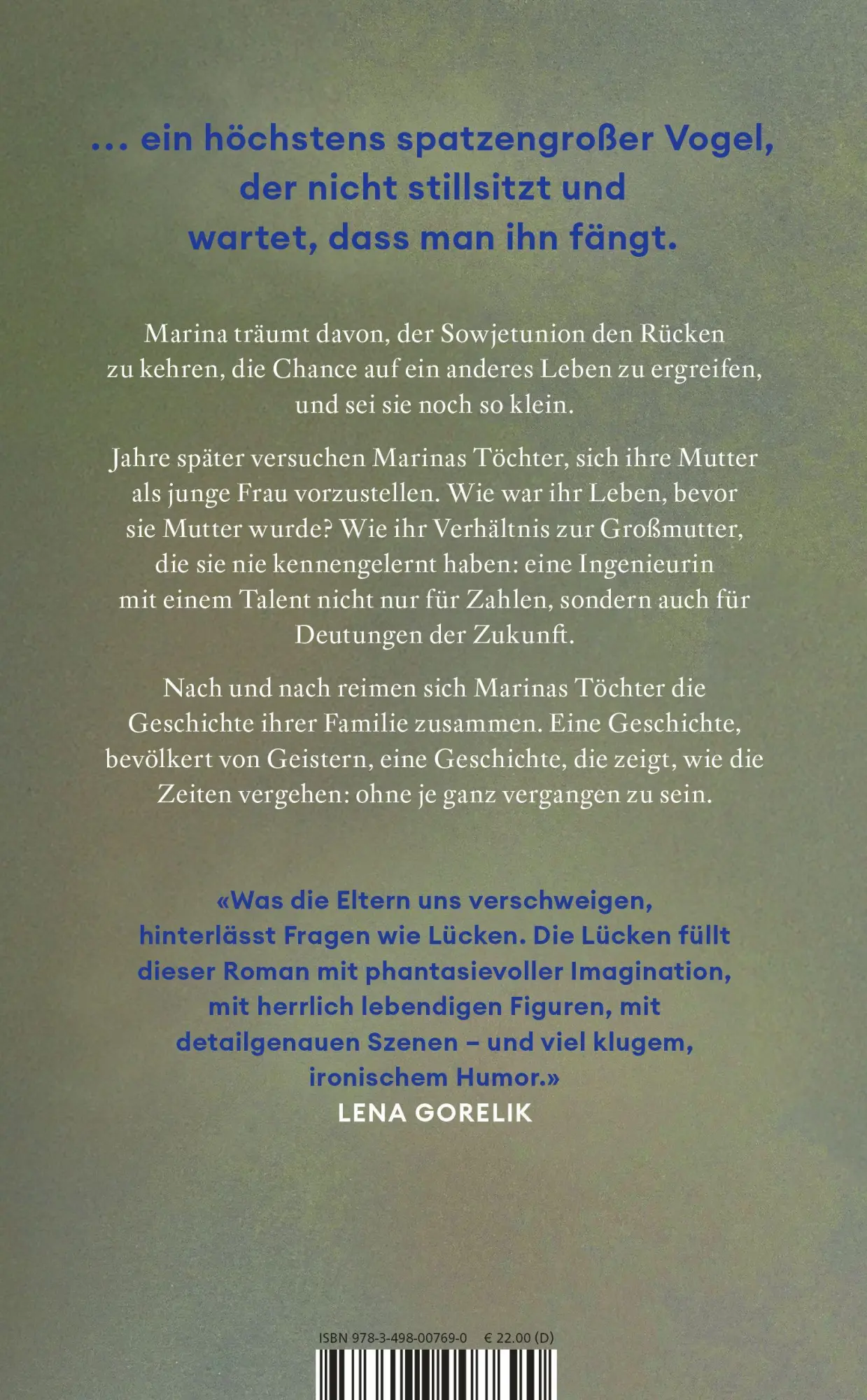 Rückseite: 9783498007690 | Eine Chance ist ein höchstens spatzengroßer Vogel | Yulia Marfutova