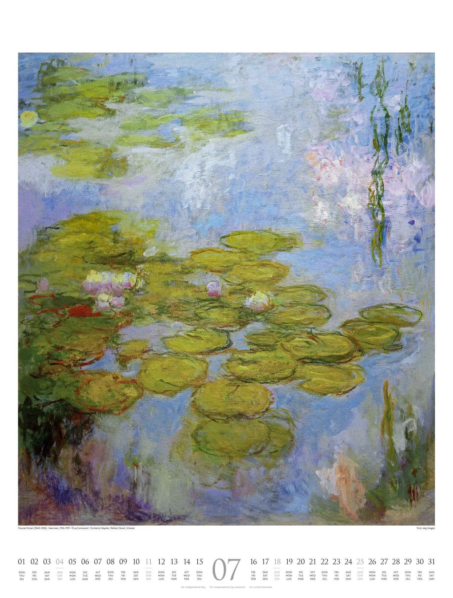 Bild: 9783838427690 | Claude Monet Kalender 2027 Farbe und Licht | Claude Monet (u. a.)