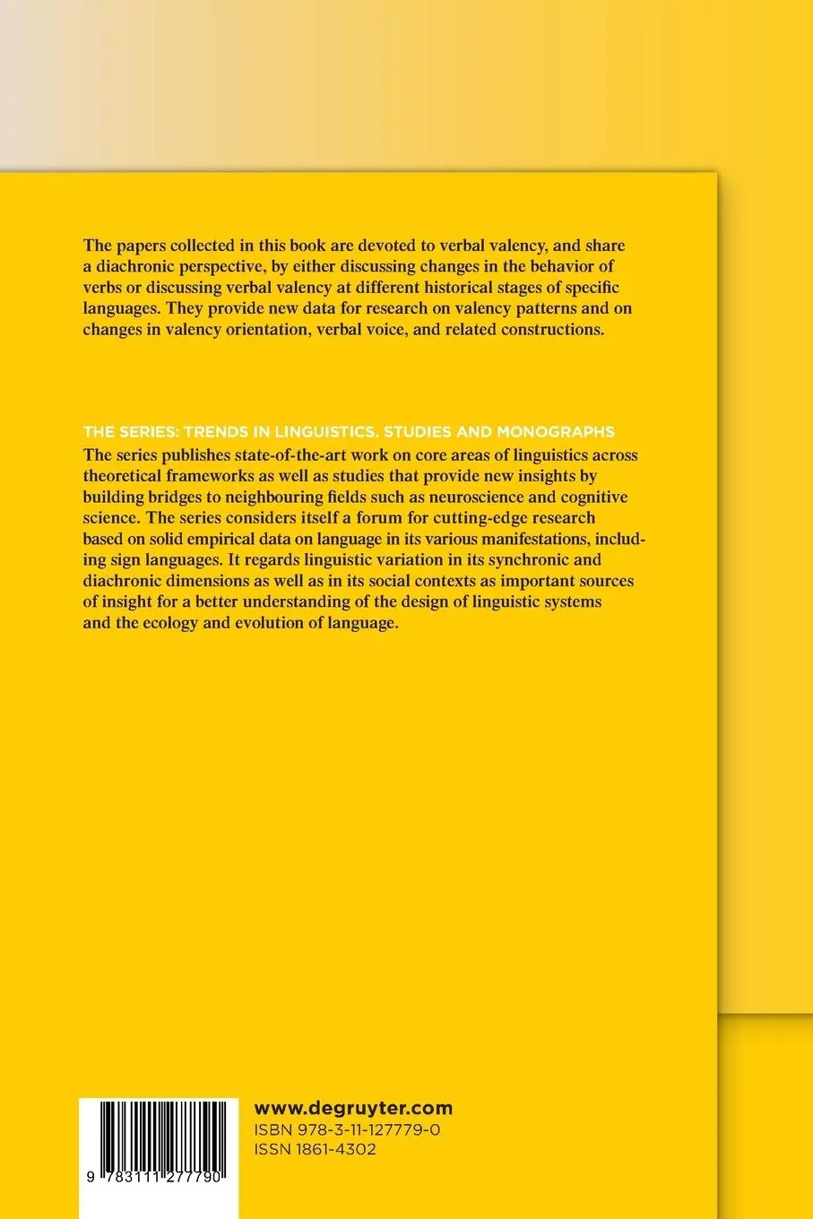 Rückseite: 9783111277790 | Valency over Time | Elisa Roma (u. a.) | Taschenbuch | V | Englisch