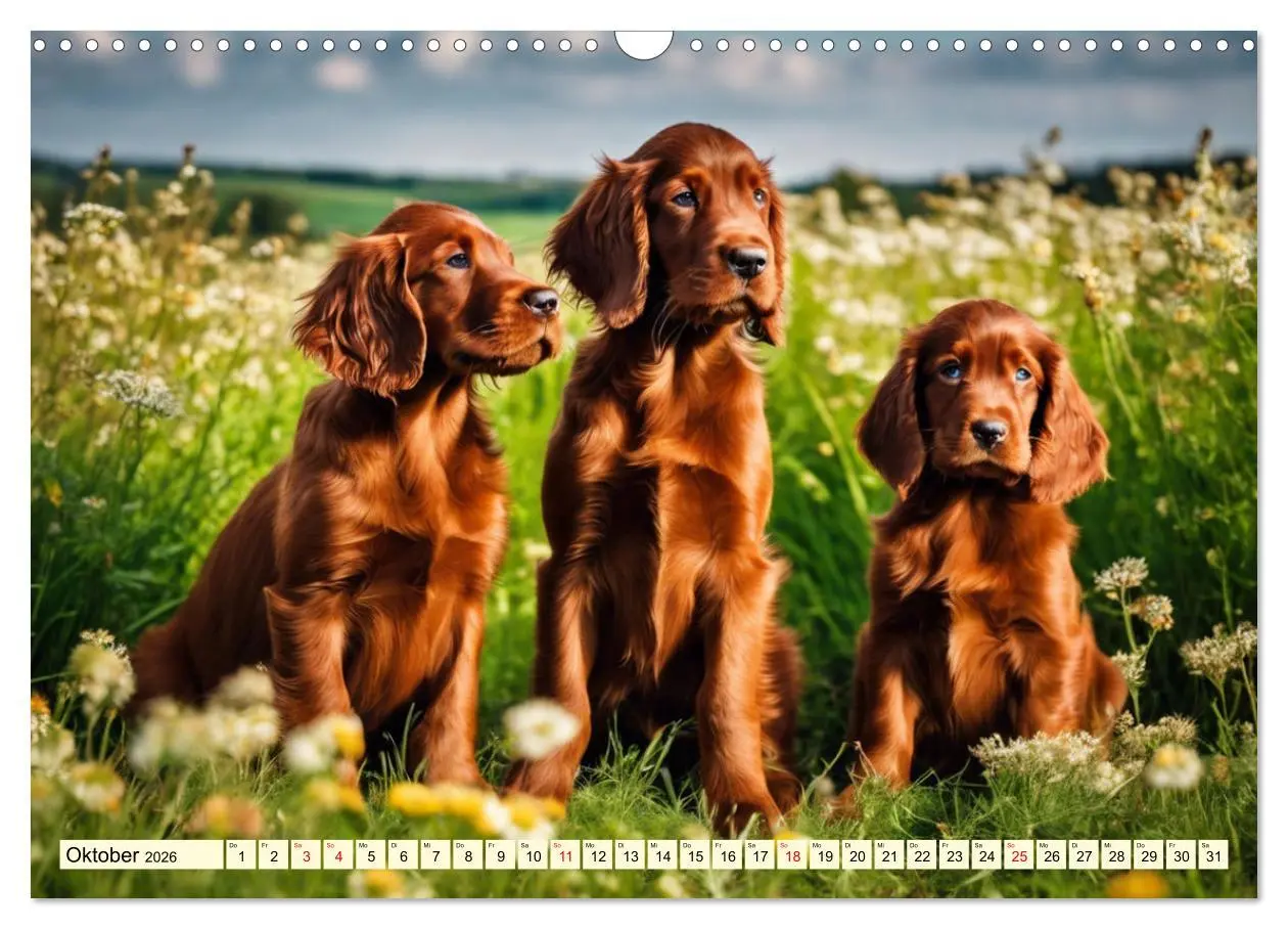 Bild: 9783457407790 | Irish Setter - Anmut pur (Wandkalender 2026 DIN A3 quer), CALVENDO...