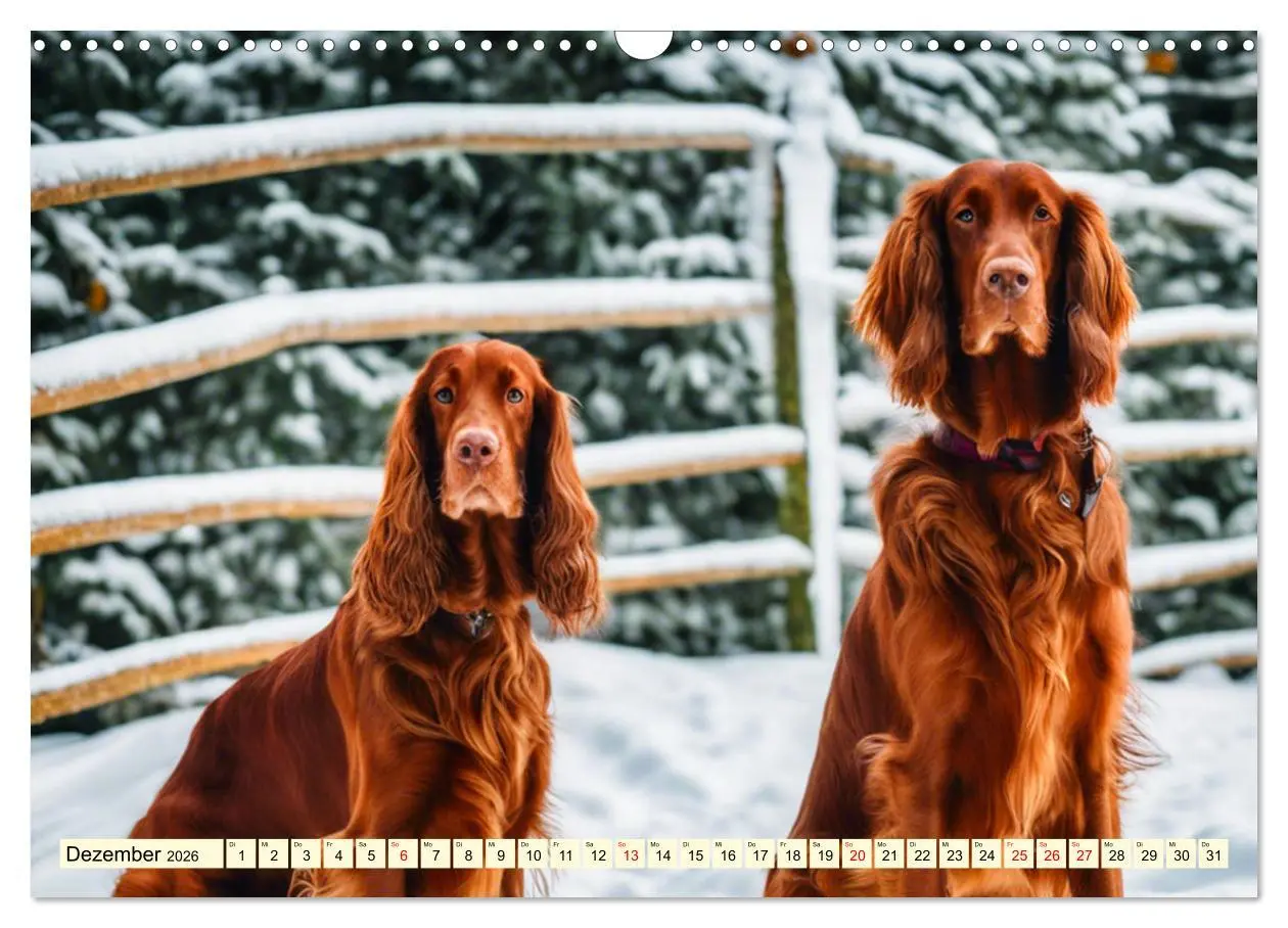 Bild: 9783457407790 | Irish Setter - Anmut pur (Wandkalender 2026 DIN A3 quer), CALVENDO...