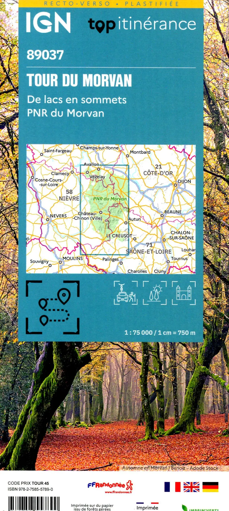 Bild: 9782758557890 | Tour du Morvan | 1:75000 | (Land-)Karte | Französisch | 2025