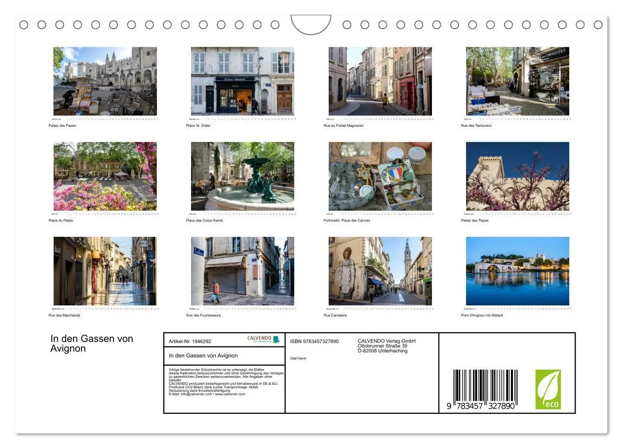 Bild: 9783457327890 | In den Gassen von Avignon (Wandkalender 2026 DIN A4 quer), CALVENDO...