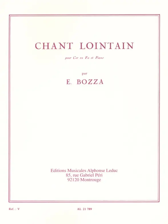 Cover: 9790046217890 | Chant Lointain | Eugène Bozza | Buch | Alphonse Leduc
