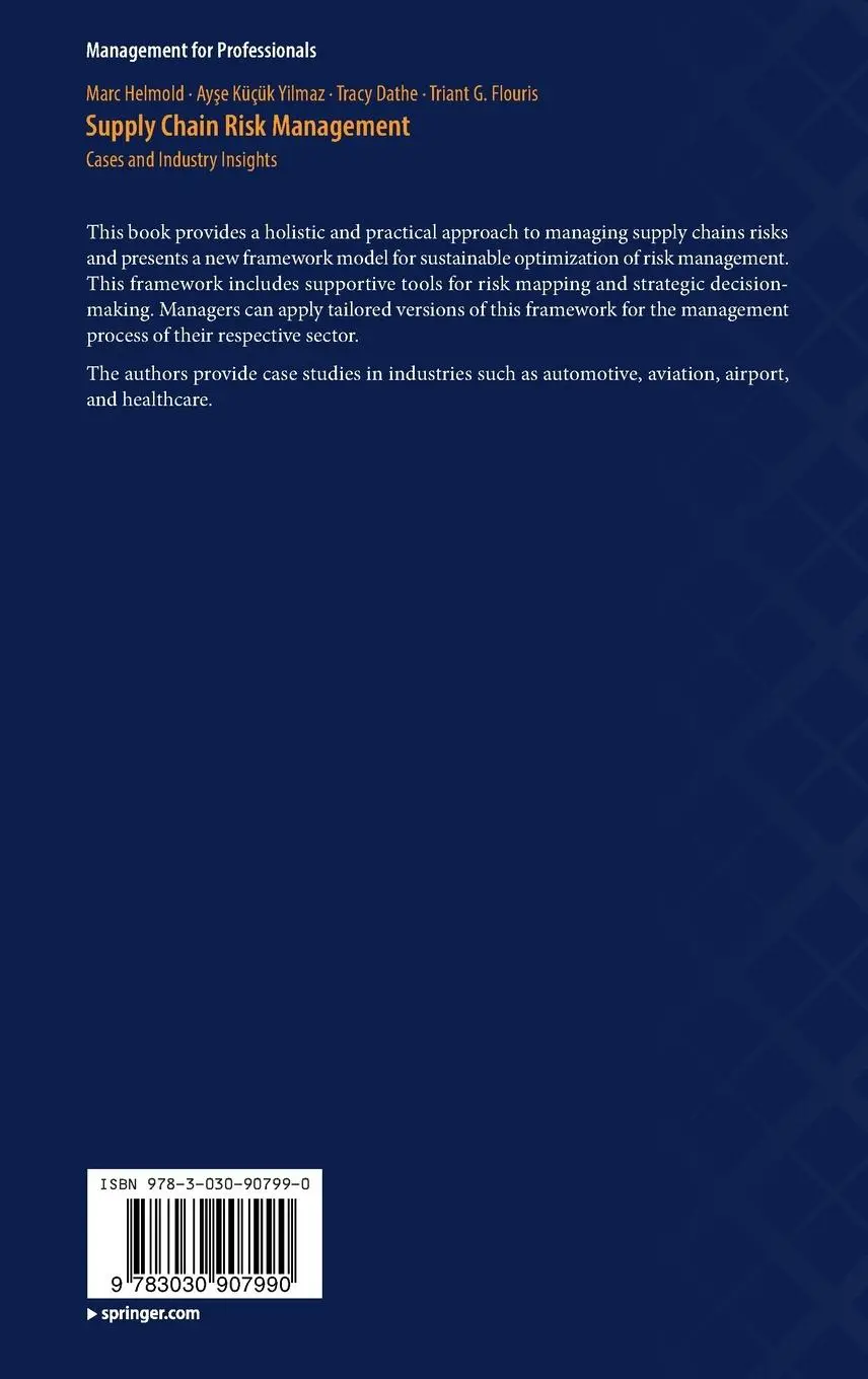 Rückseite: 9783030907990 | Supply Chain Risk Management | Cases and Industry Insights | Buch