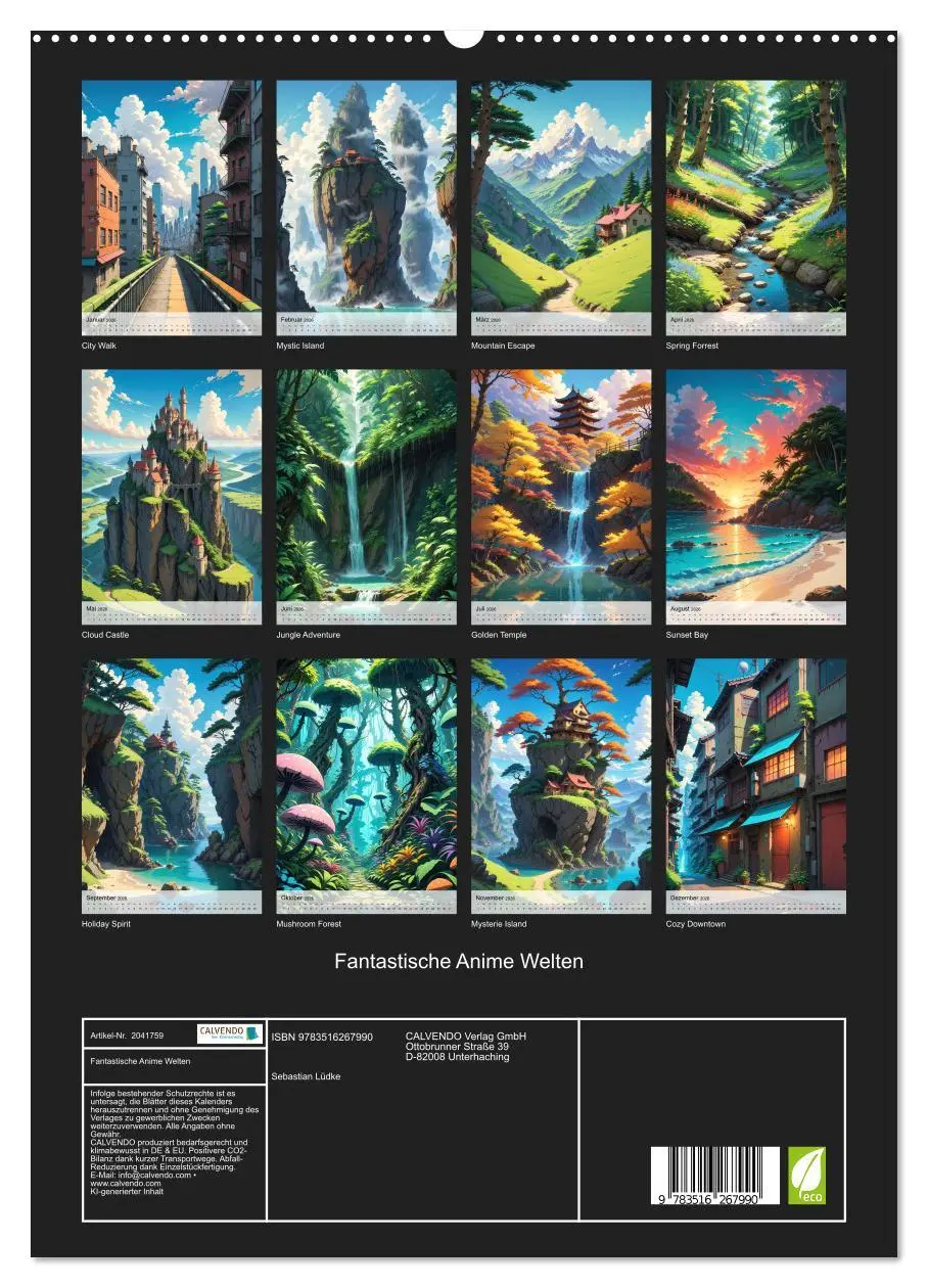 Bild: 9783516267990 | Fantastische Anime Welten (hochwertiger Premium Wandkalender 2026...