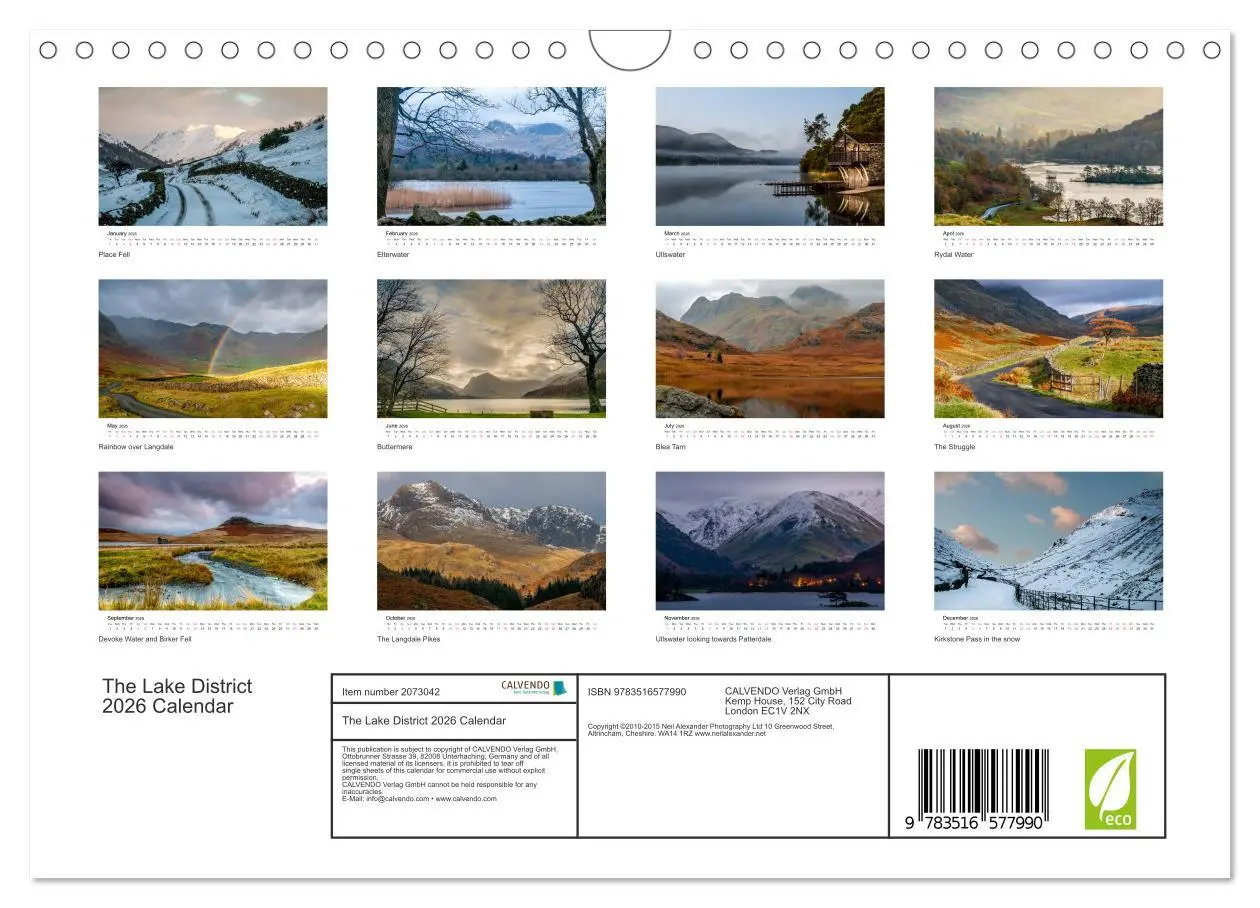 Bild: 9783516577990 | The Lake District 2026 Calendar (Wall Calendar 2026 DIN A4...