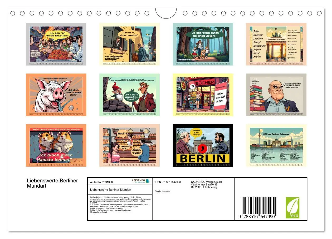 Bild: 9783516647990 | Liebenswerte Berliner Mundart (Wandkalender 2026 DIN A4 quer),...