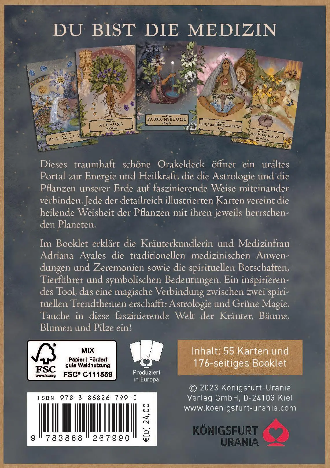 Rückseite: 9783868267990 | Herbal Astrology Orakel: 55 Karten mit Botschaften und Anleitungen