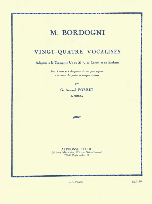 Cover: 9790046207990 | Vingt-Quatre Vocalises | Marco Bordogni | Buch | Alphonse Leduc