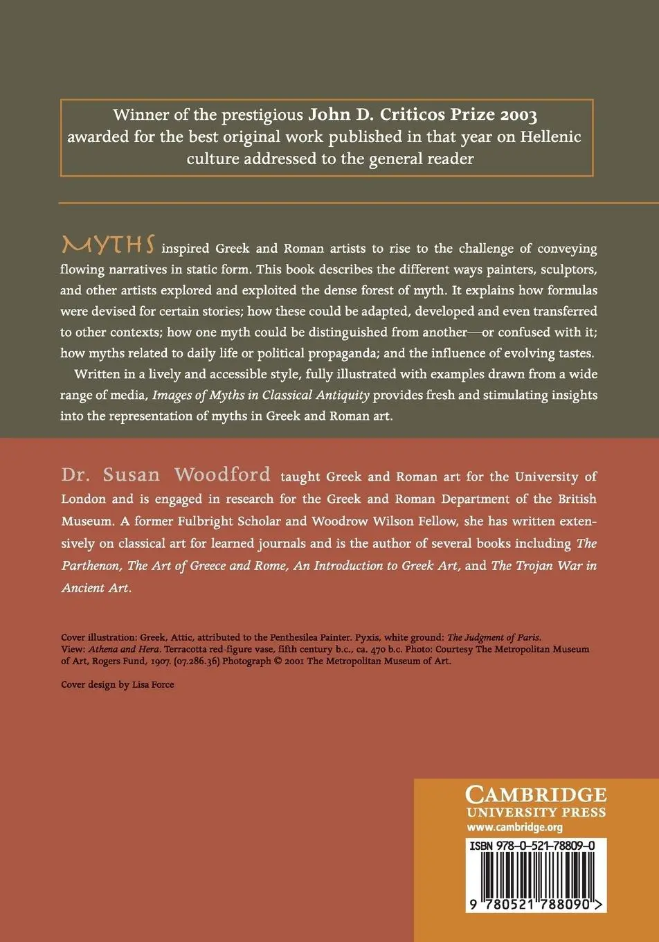Rückseite: 9780521788090 | Images of Myths in Classical Antiquity | Susan Woodford | Taschenbuch
