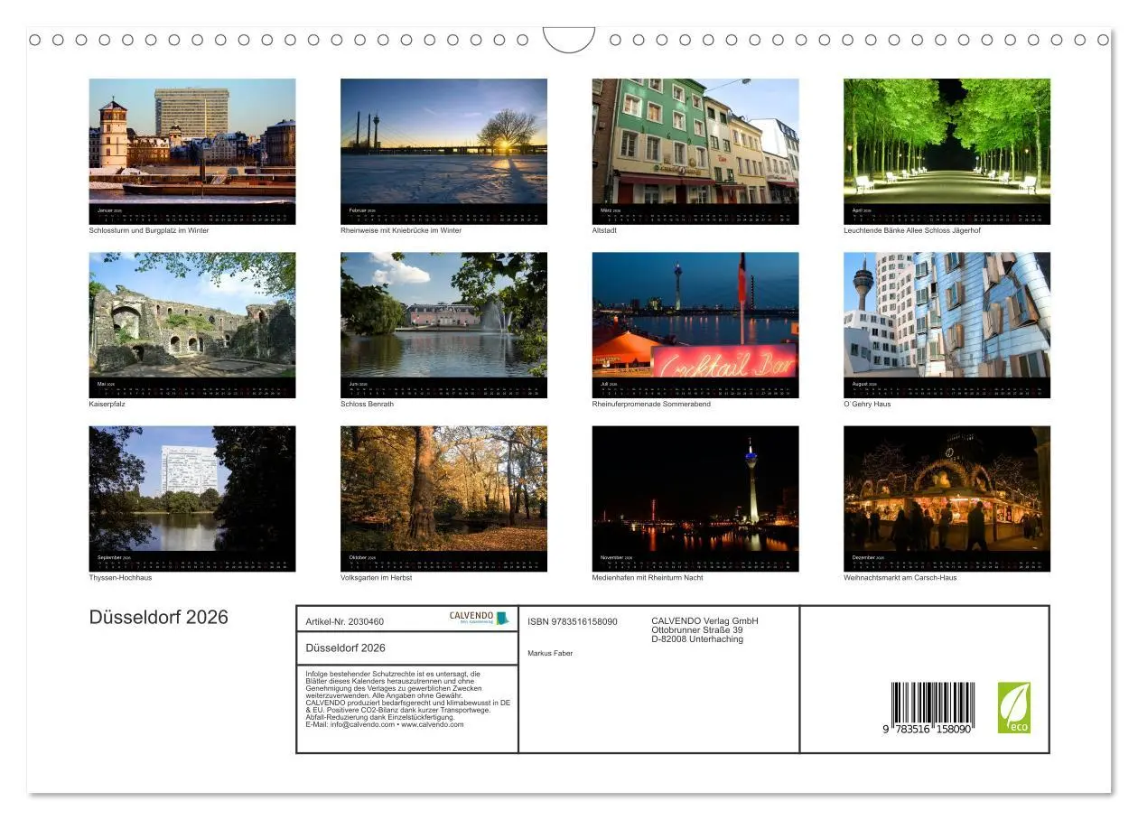 Bild: 9783516158090 | Düsseldorf 2026 (Wandkalender 2026 DIN A3 quer), CALVENDO...