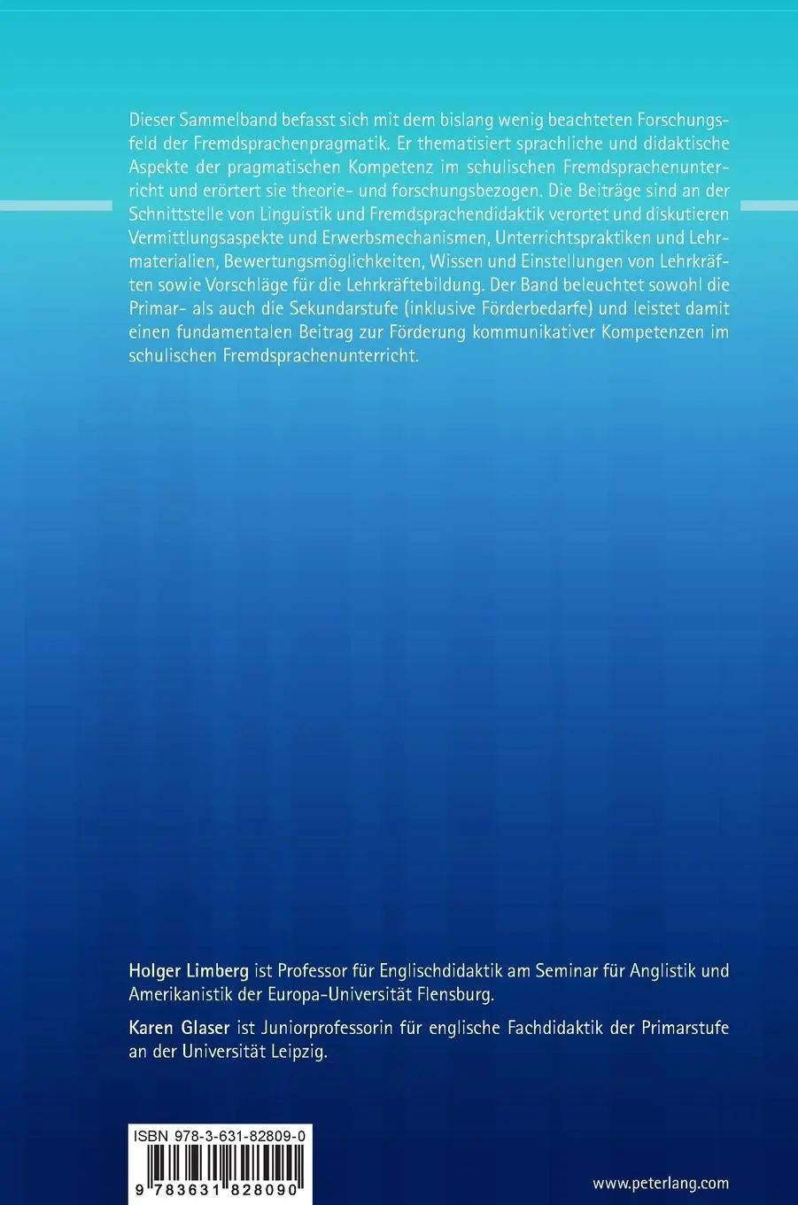 Rückseite: 9783631828090 | Pragmatische Kompetenzen im schulischen Fremdsprachenunterricht | Buch