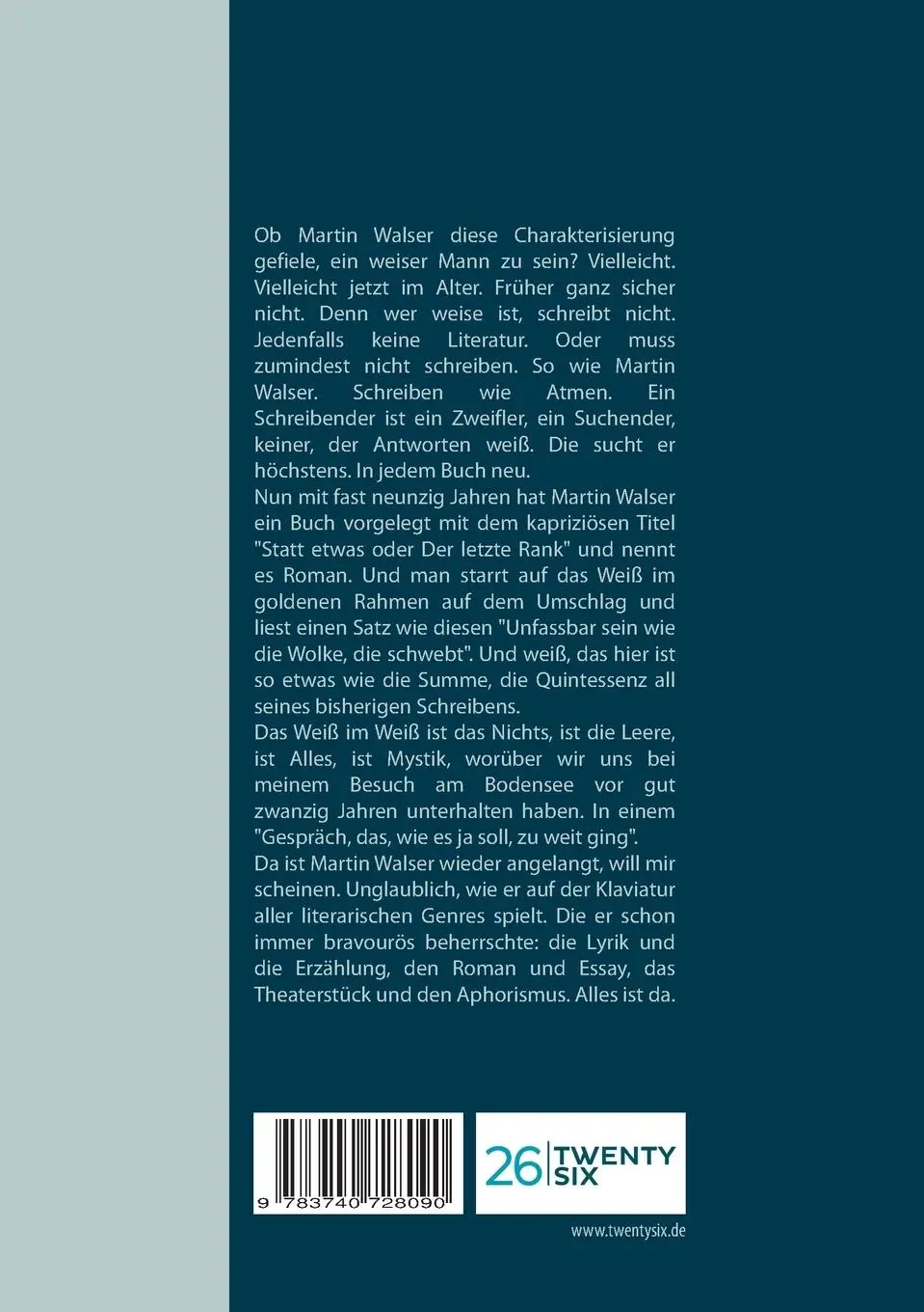 Rückseite: 9783740728090 | Martin Walser - Der weise Mann vom Bodensee | Ilka Scheidgen | Buch