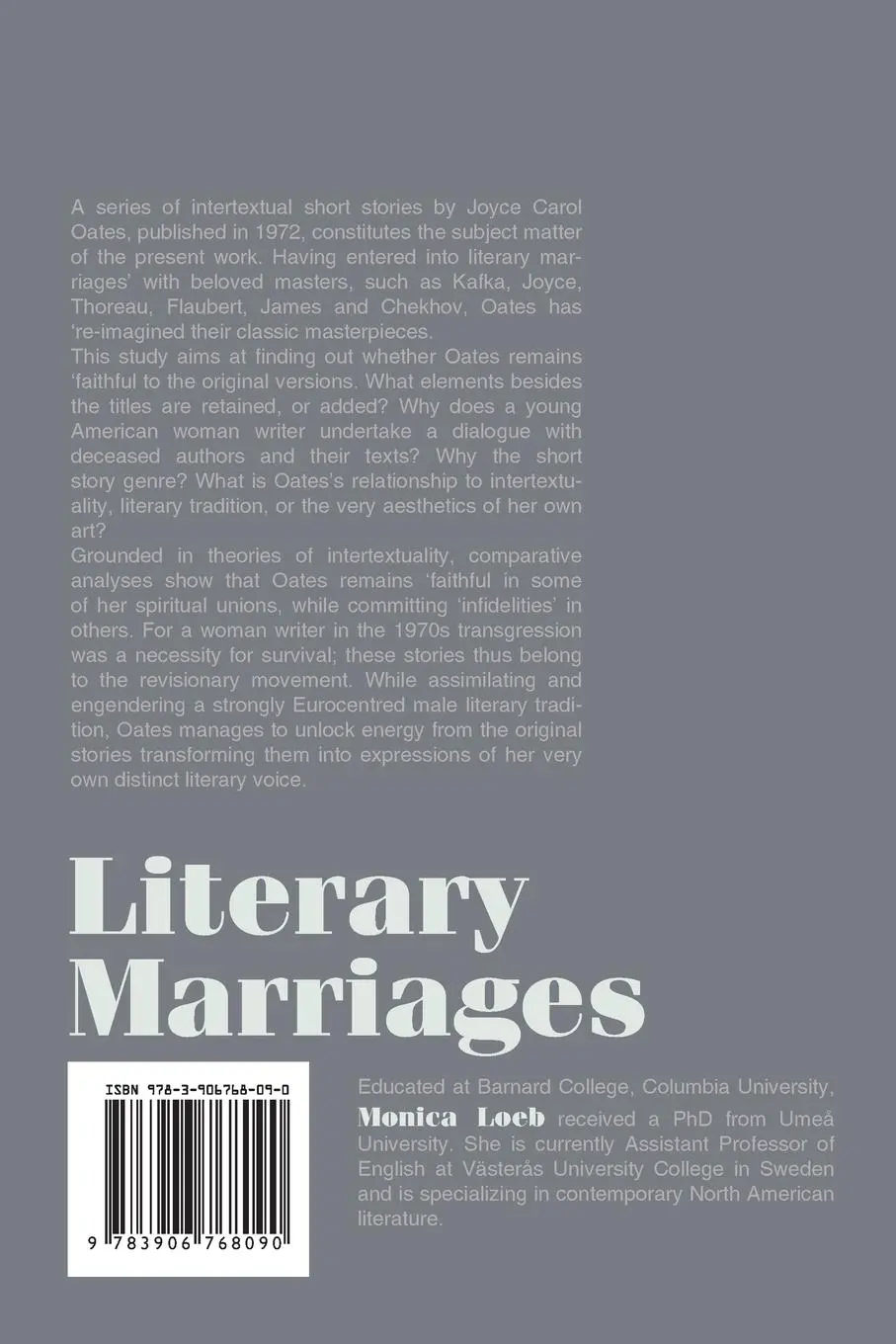 Rückseite: 9783906768090 | Literary Marriages | Monica Loeb | Taschenbuch | Englisch | 2001