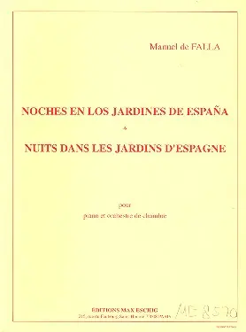 Cover: 9790045038090 | Nuits Jardins.. Poche | Manuel de Falla | Studienpartitur | Max Eschig