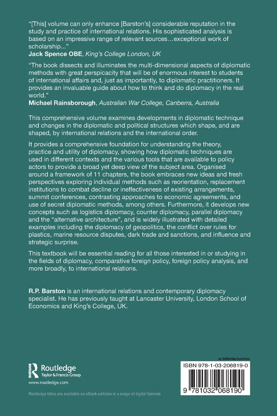 Rückseite: 9781032068190 | Diplomatic Methods | R P Barston | Taschenbuch | Englisch | 2024