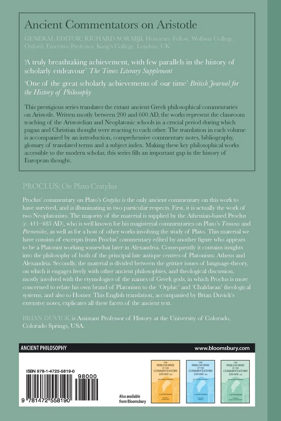 Rückseite: 9781472558190 | Proclus | On Plato Cratylus | Proclus | Taschenbuch | Englisch | 2014