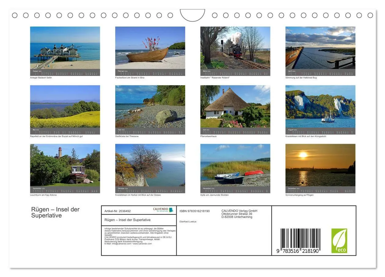 Bild: 9783516218190 | Rügen - Insel der Superlative (Wandkalender 2026 DIN A4 quer),...