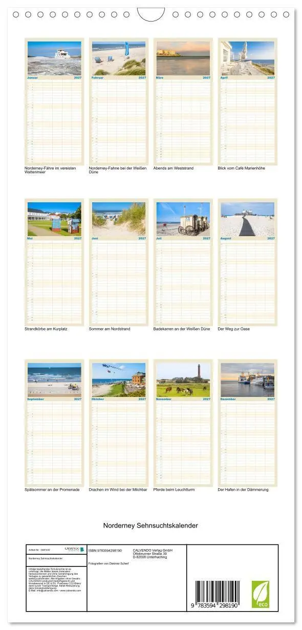Bild: 9783594298190 | Familienplaner 2027 - Norderney Sehnsuchtskalender mit 5 Spalten...