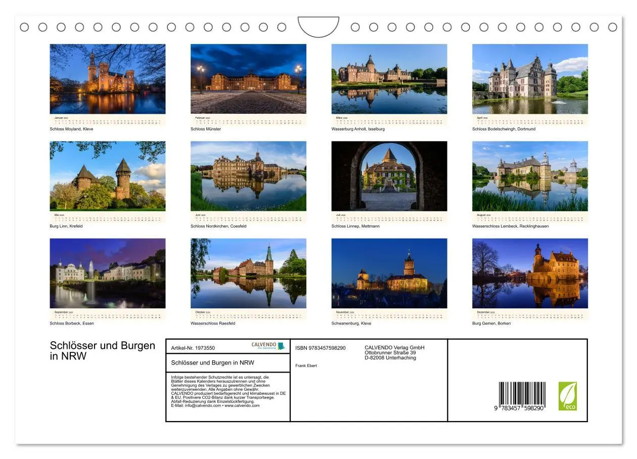 Bild: 9783457598290 | Schlösser und Burgen in NRW (Wandkalender 2026 DIN A4 quer),...