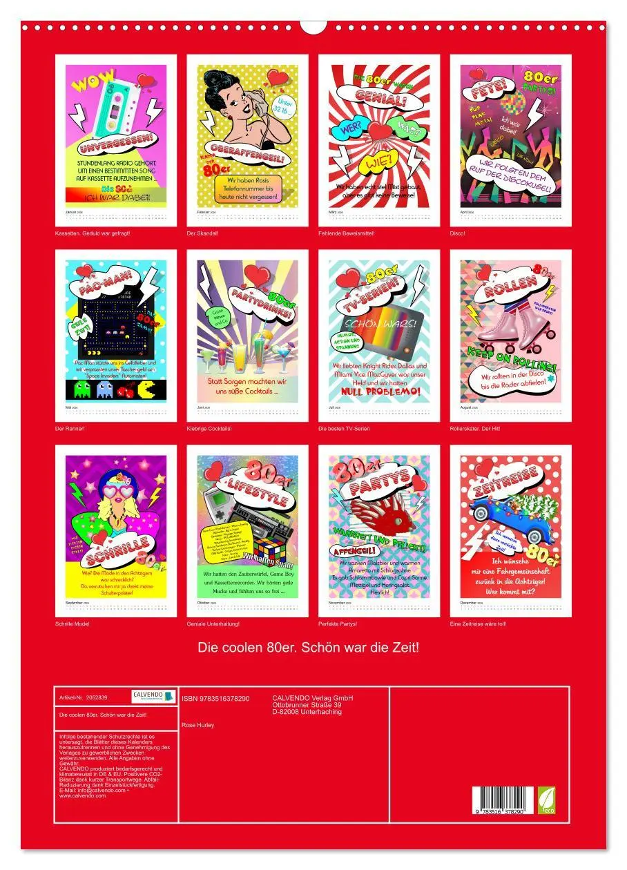 Bild: 9783516378290 | Die coolen 80er. Schön war die Zeit! (Wandkalender 2026 DIN A2...