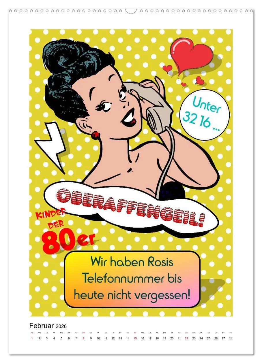 Bild: 9783516378290 | Die coolen 80er. Schön war die Zeit! (Wandkalender 2026 DIN A2...