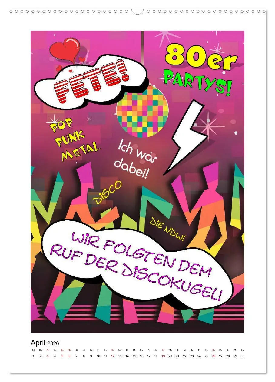 Bild: 9783516378290 | Die coolen 80er. Schön war die Zeit! (Wandkalender 2026 DIN A2...
