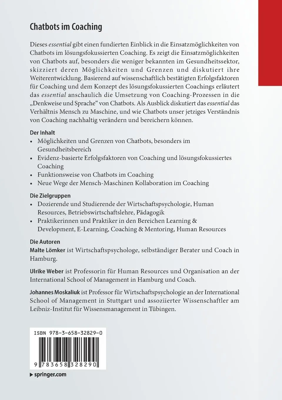 Rückseite: 9783658328290 | Chatbots im Coaching | Chancen im lösungs-fokussierten Coaching | Buch