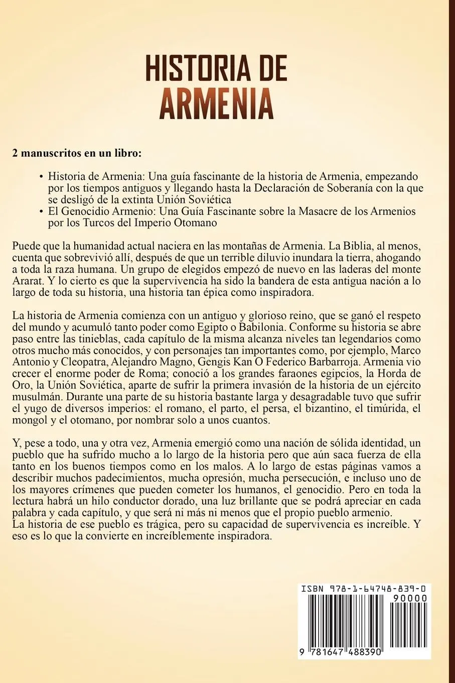Rückseite: 9781647488390 | Historia de Armenia | Captivating History | Taschenbuch | Spanisch