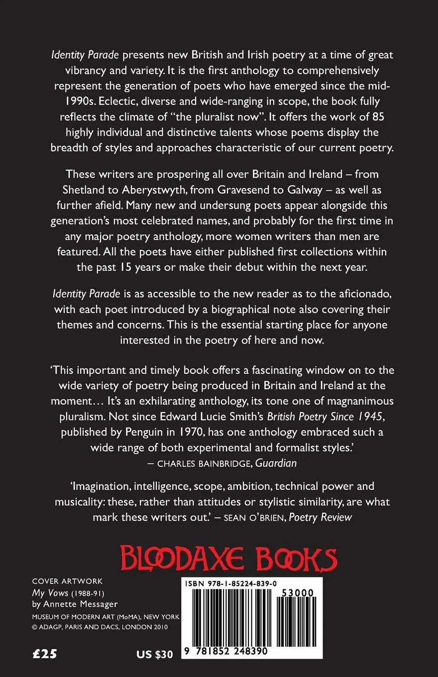 Rückseite: 9781852248390 | Identity Parade | New British &amp; Irish Poets | Roddy Lumsden | Buch