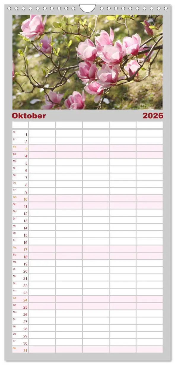 Bild: 9783516508390 | Familienplaner 2026 - Magnolien Ein Blütenrausch mit 5 Spalten...