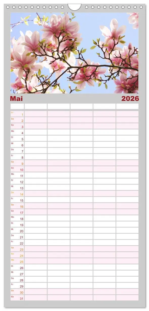 Bild: 9783516508390 | Familienplaner 2026 - Magnolien Ein Blütenrausch mit 5 Spalten...